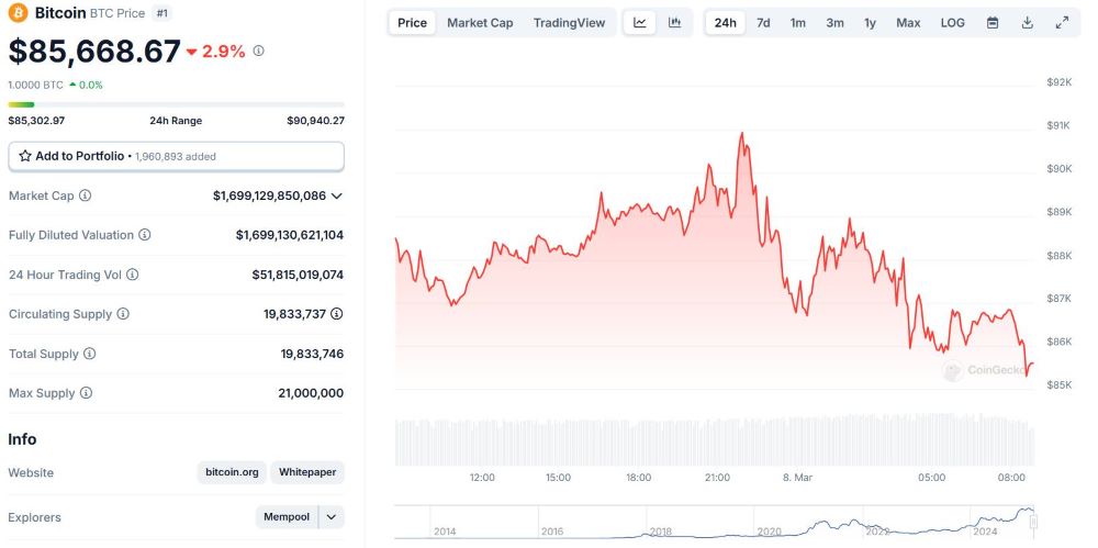 Bitcoin Price Fluctuations in the Last 24 Hours